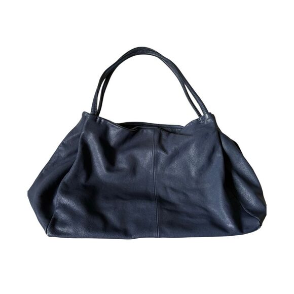 HOBO Prima Soft Leather Tote Shoulder Bag Purse Navy Blue - Picture 15 of 16